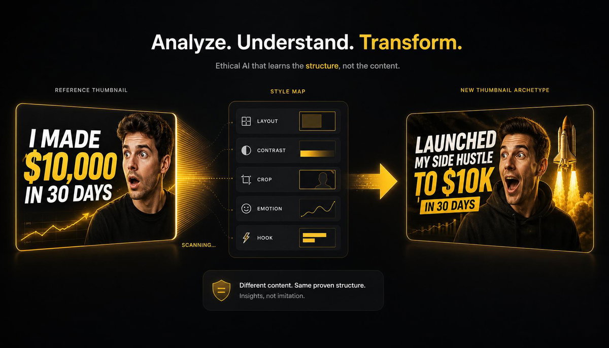Style Map analyzing a reference thumbnail and transforming its structure into a new thumbnail archetype